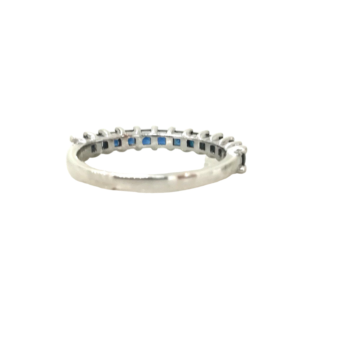 Bague Demi alliance en or blanc et saphirs - Castafiore