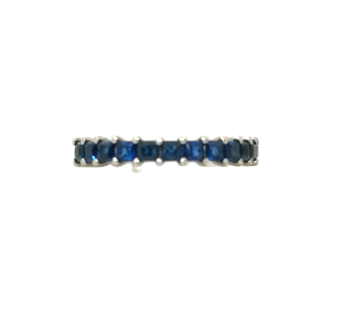 Bague Demi alliance en or blanc et saphirs - Castafiore
