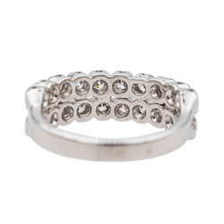 Bague Demi - Alliance en or blanc, platine et diamants - Castafiore