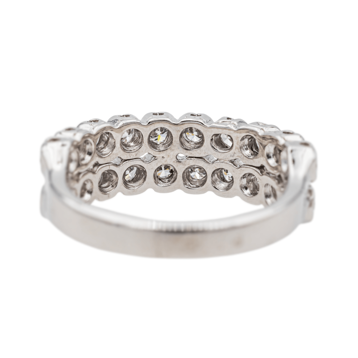 Bague Demi - Alliance en or blanc, platine et diamants - Castafiore