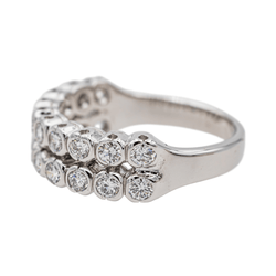 Bague Demi - Alliance en or blanc, platine et diamants - Castafiore