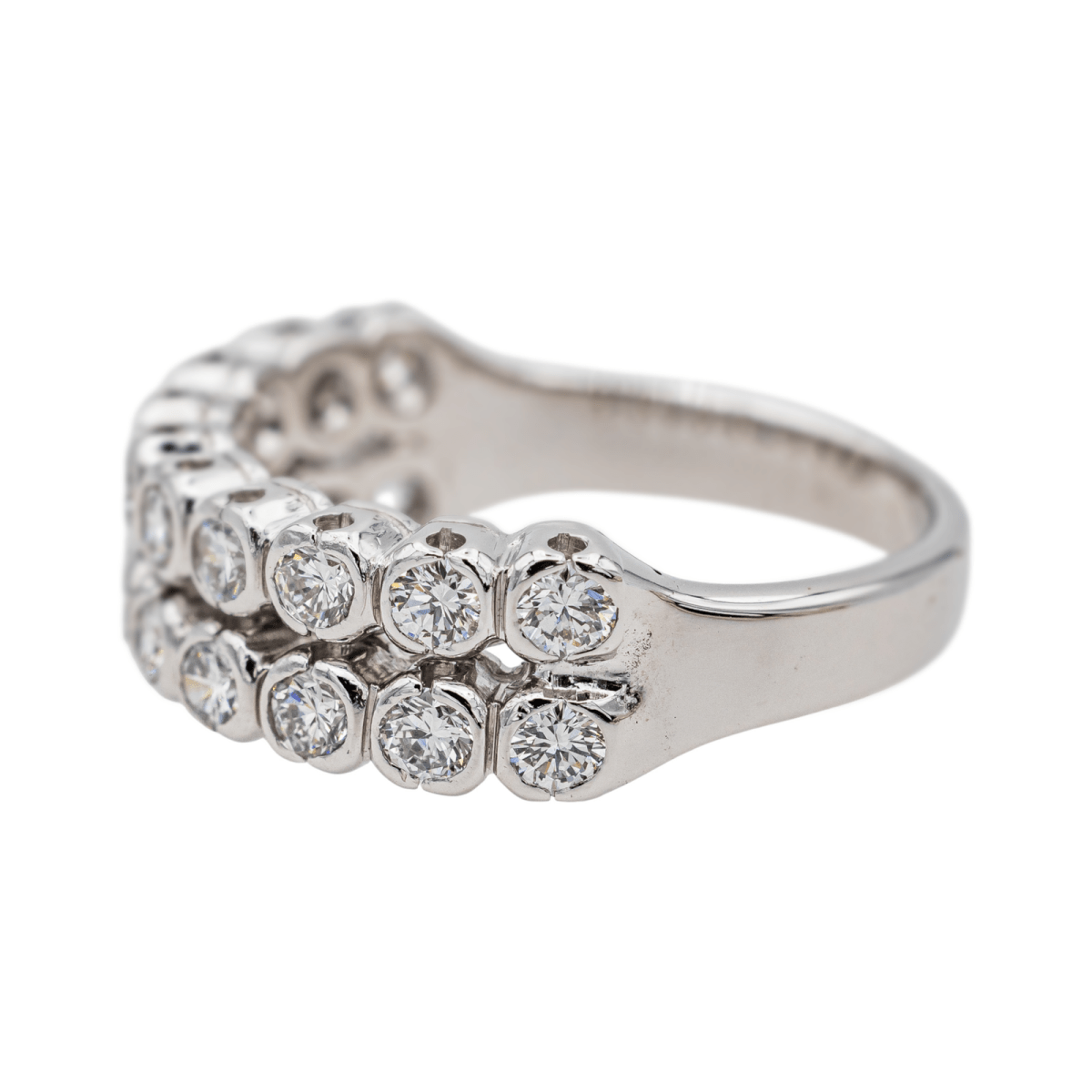 Bague Demi - Alliance en or blanc, platine et diamants - Castafiore