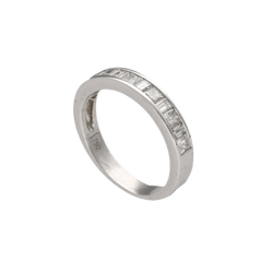 Bague Demi - alliance en or gris et diamants - Castafiore