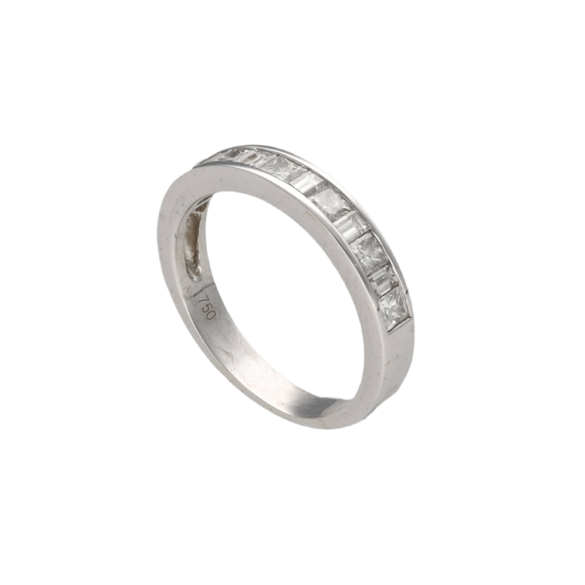 Bague Demi - alliance en or gris et diamants - Castafiore