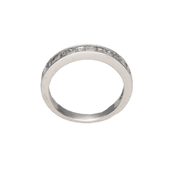 Bague Demi - alliance en or gris et diamants - Castafiore