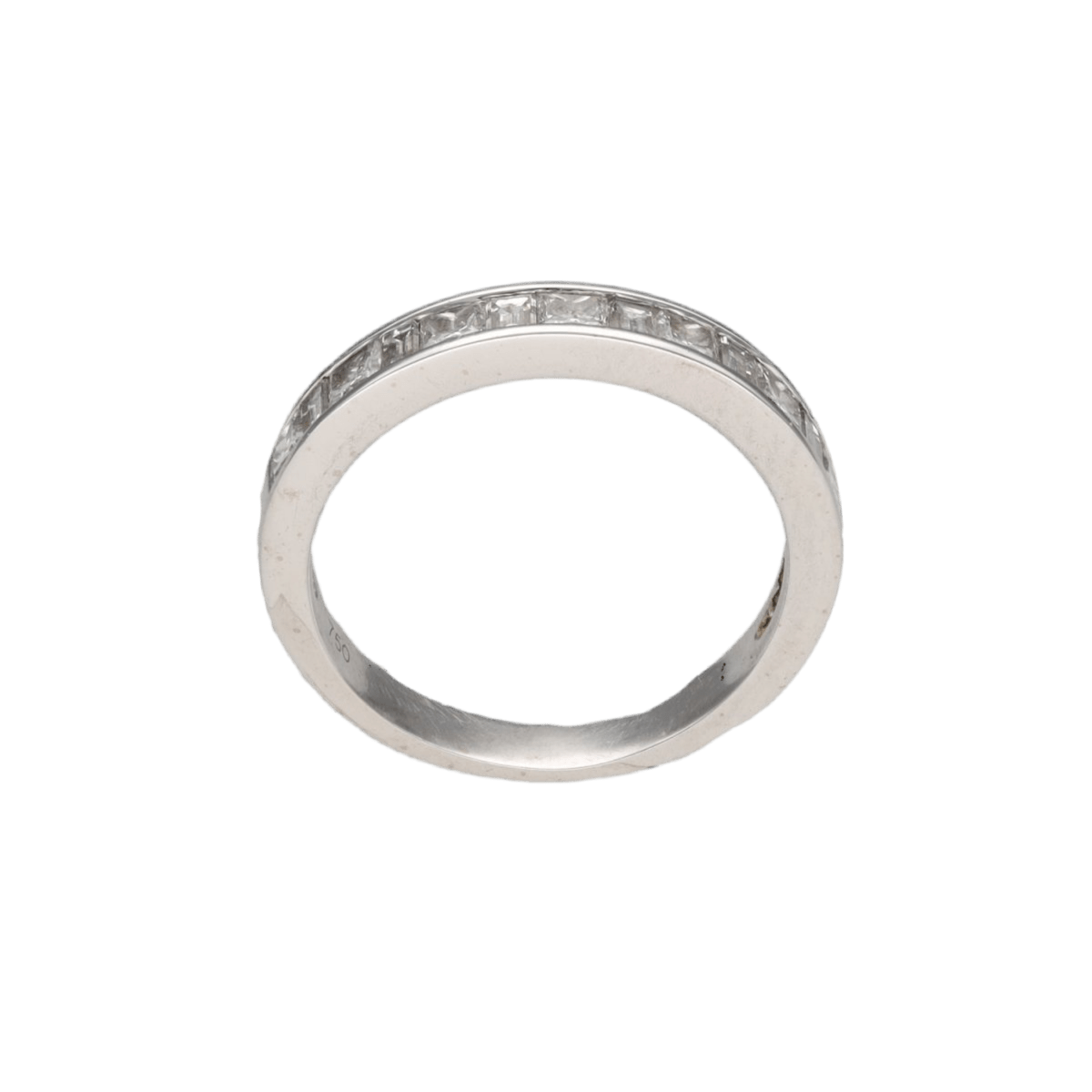 Bague Demi - alliance en or gris et diamants - Castafiore