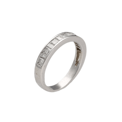 Bague Demi - alliance en or gris et diamants - Castafiore