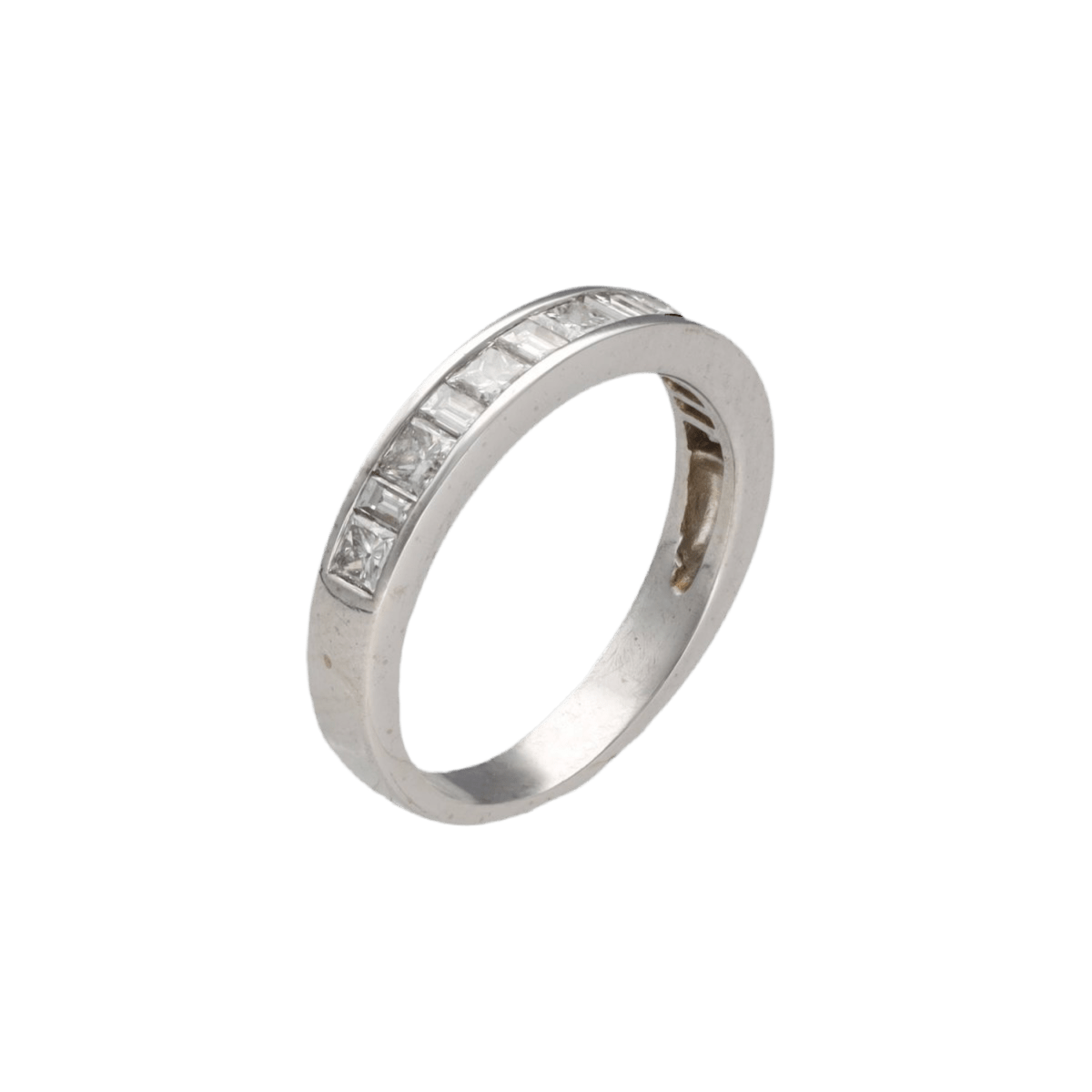 Bague Demi - alliance en or gris et diamants - Castafiore