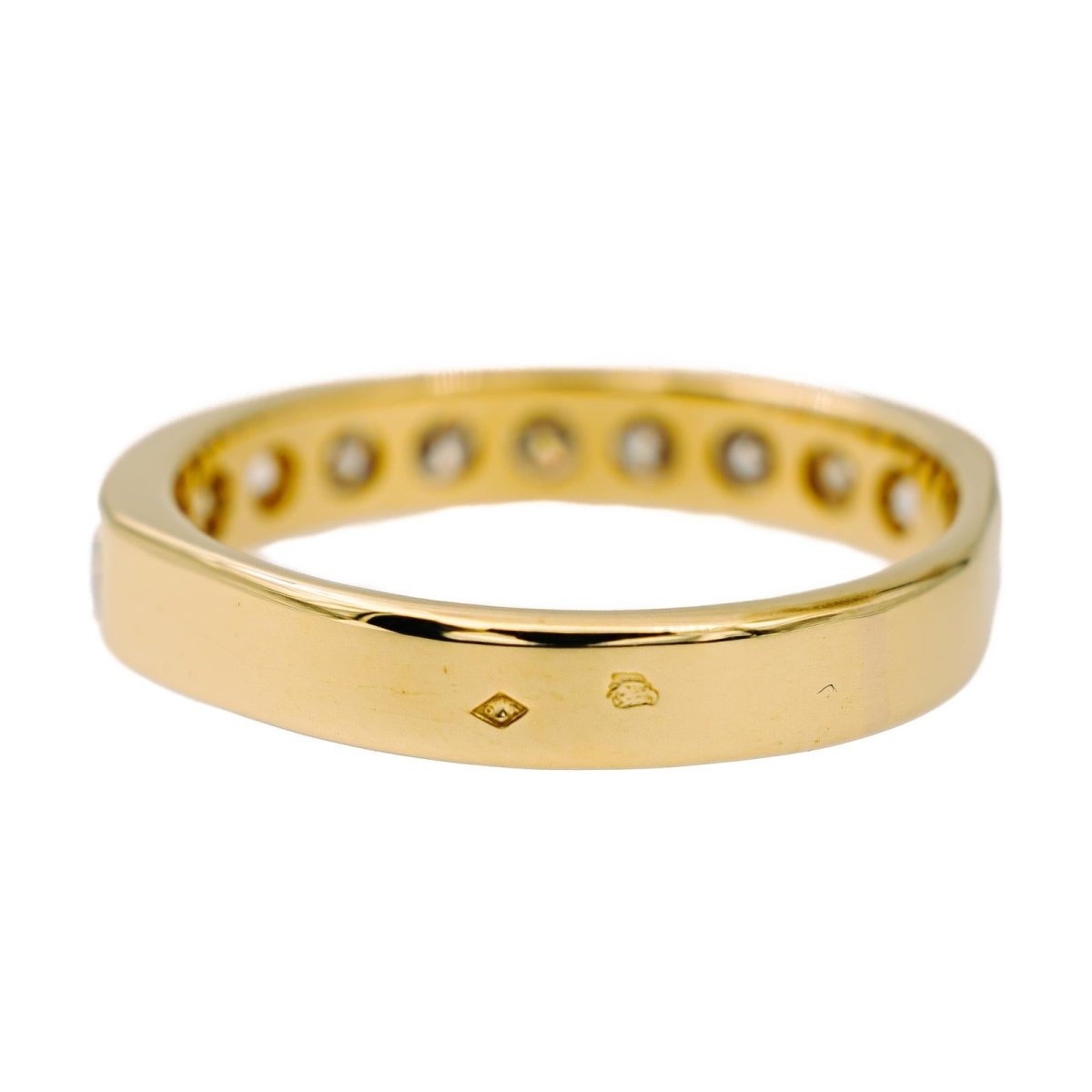 Bague Demi alliance en Or jaune et Diamant - Castafiore