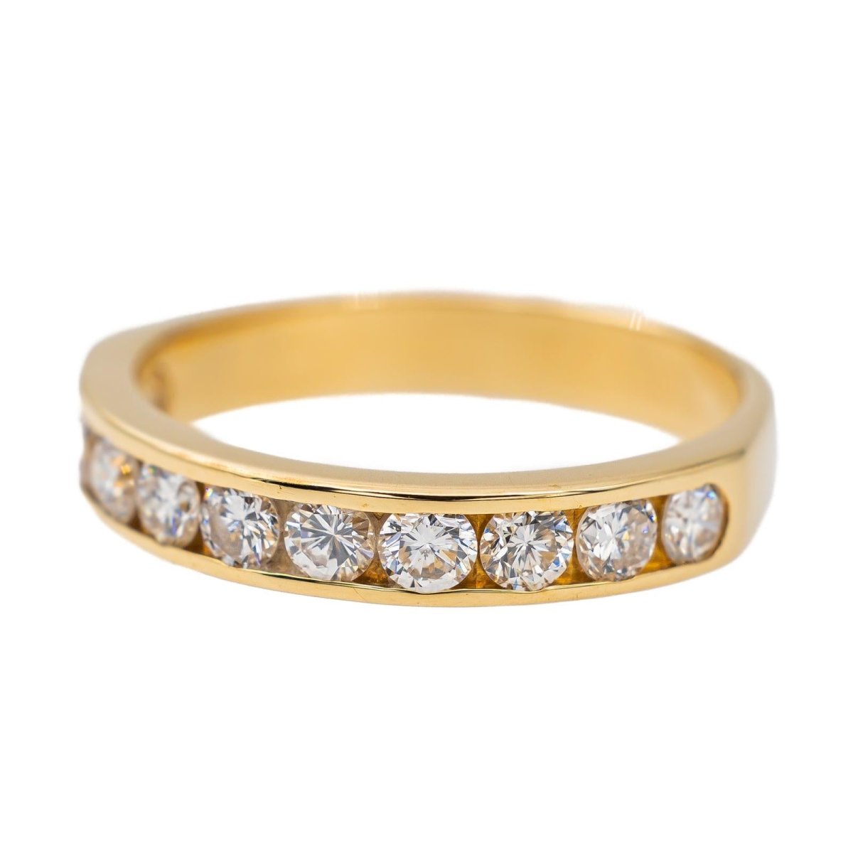 Bague Demi alliance en Or jaune et Diamant - Castafiore