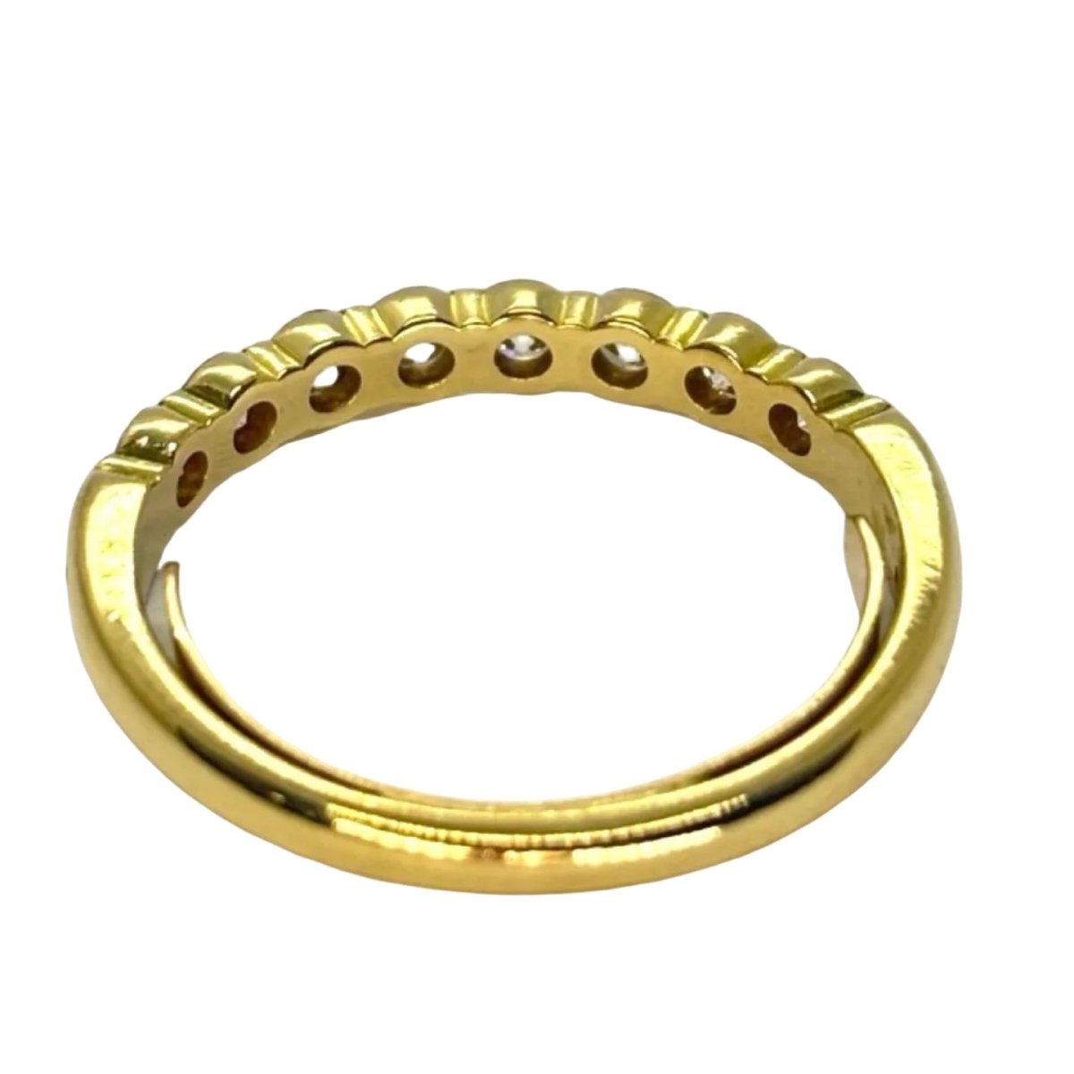 Bague Demi - alliance en or jaune et diamant - Castafiore