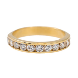 Bague Demi alliance en Or jaune et Diamant - Castafiore