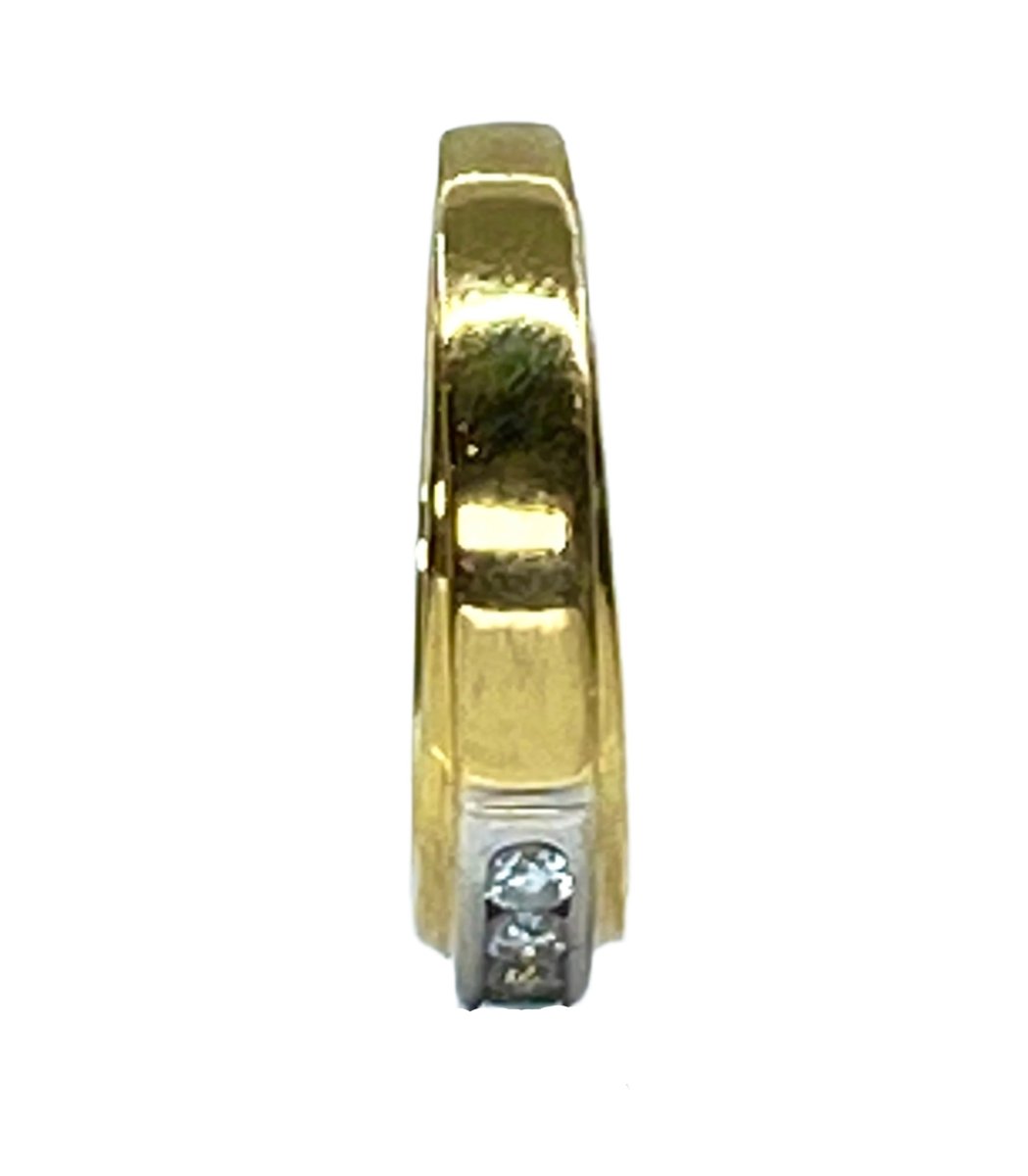Bague Demi - Alliance en or jaune et diamants - Castafiore