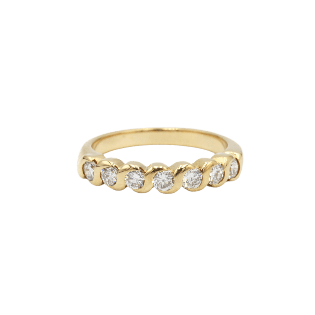 Bague Demi - Alliance en or jaune et diamants - Castafiore