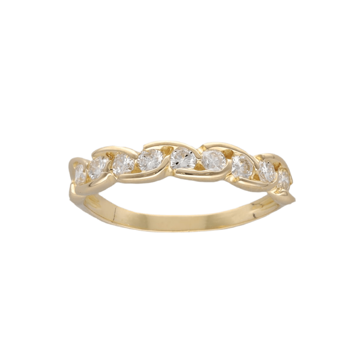 Bague Demi - alliance en or jaune et diamants - Castafiore