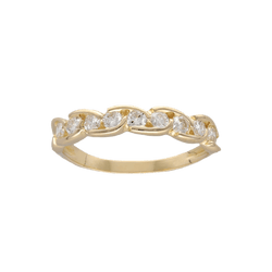 Bague Demi - alliance en or jaune et diamants - Castafiore