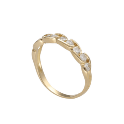 Bague Demi - alliance en or jaune et diamants - Castafiore