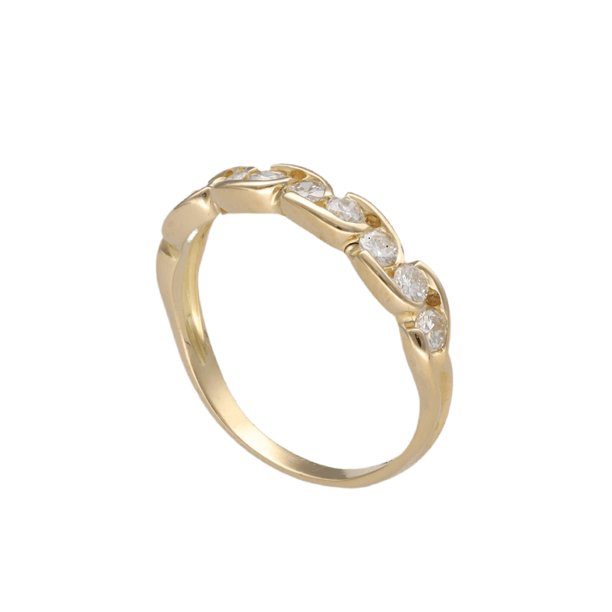 Bague Demi - alliance en or jaune et diamants - Castafiore