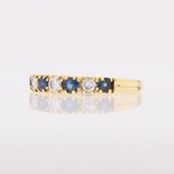 Half sapphire wedding rings diamonds yellow gold