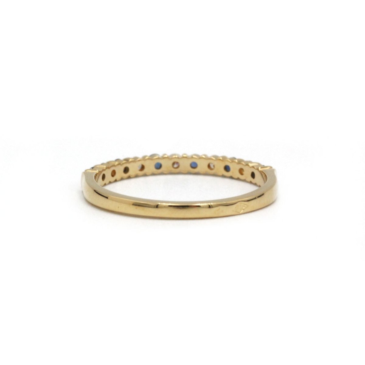 Bague Demi - Alliance en or jaune, saphirs et diamants - Castafiore