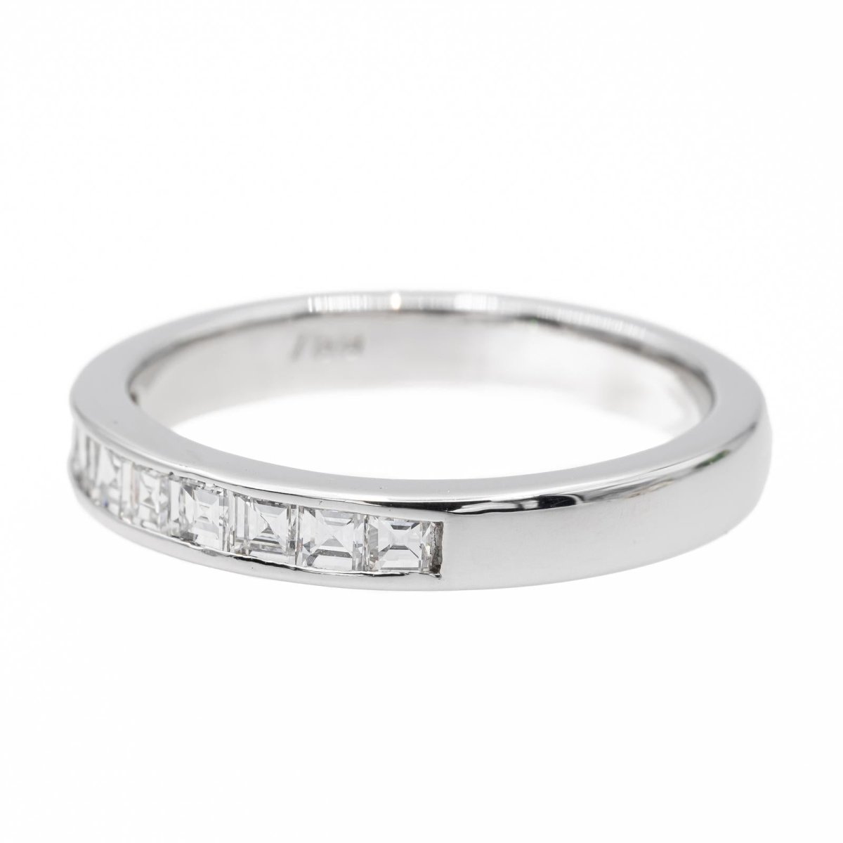 Bague Demi alliance Or blanc Diamant - Castafiore