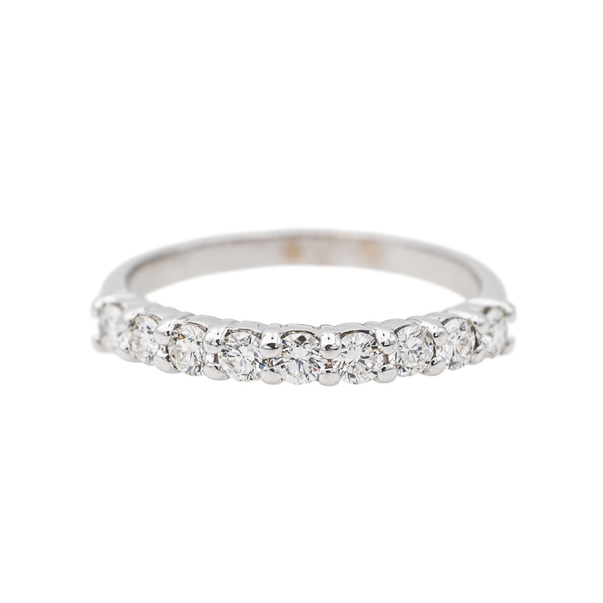 Bague Demi alliance Or blanc Diamant - Castafiore