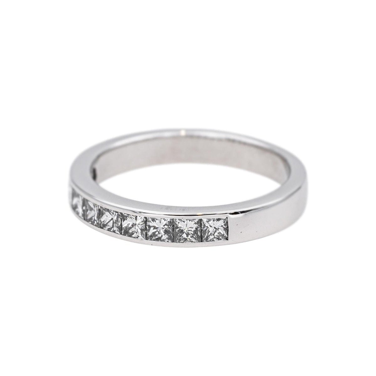 Bague Demi - alliance Or blanc Diamant - Castafiore