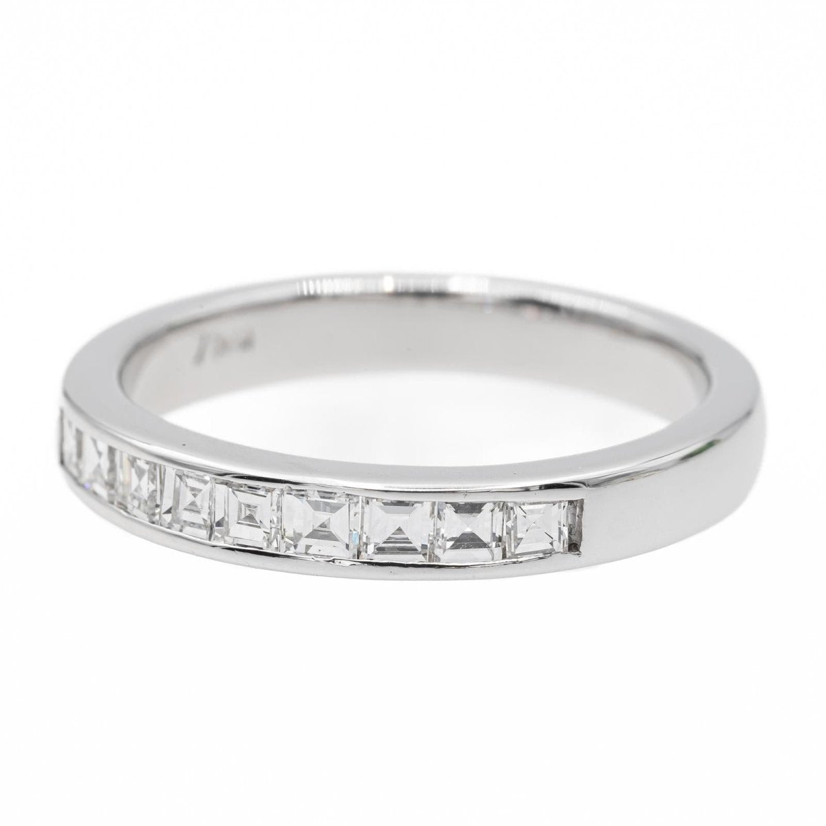 Bague Demi alliance Or blanc Diamant - Castafiore