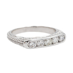 Bague Demi alliance Or blanc Diamant - Castafiore