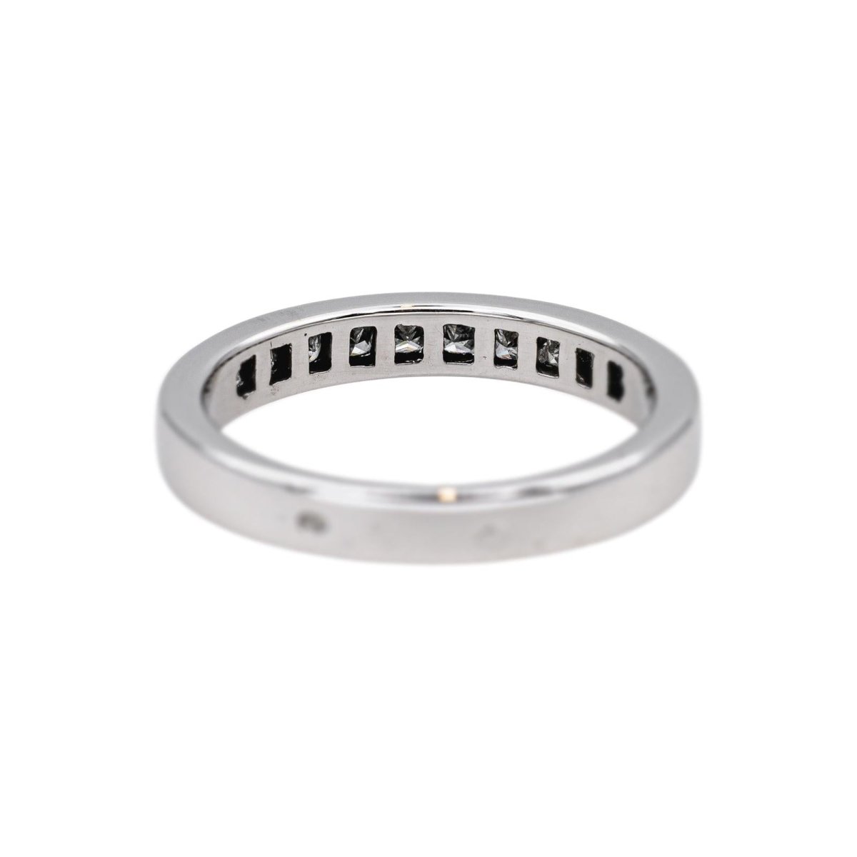 Bague Demi - alliance Or blanc Diamant - Castafiore