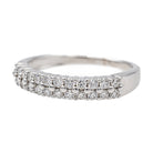 Bague Demi alliance Or blanc Diamant - Castafiore