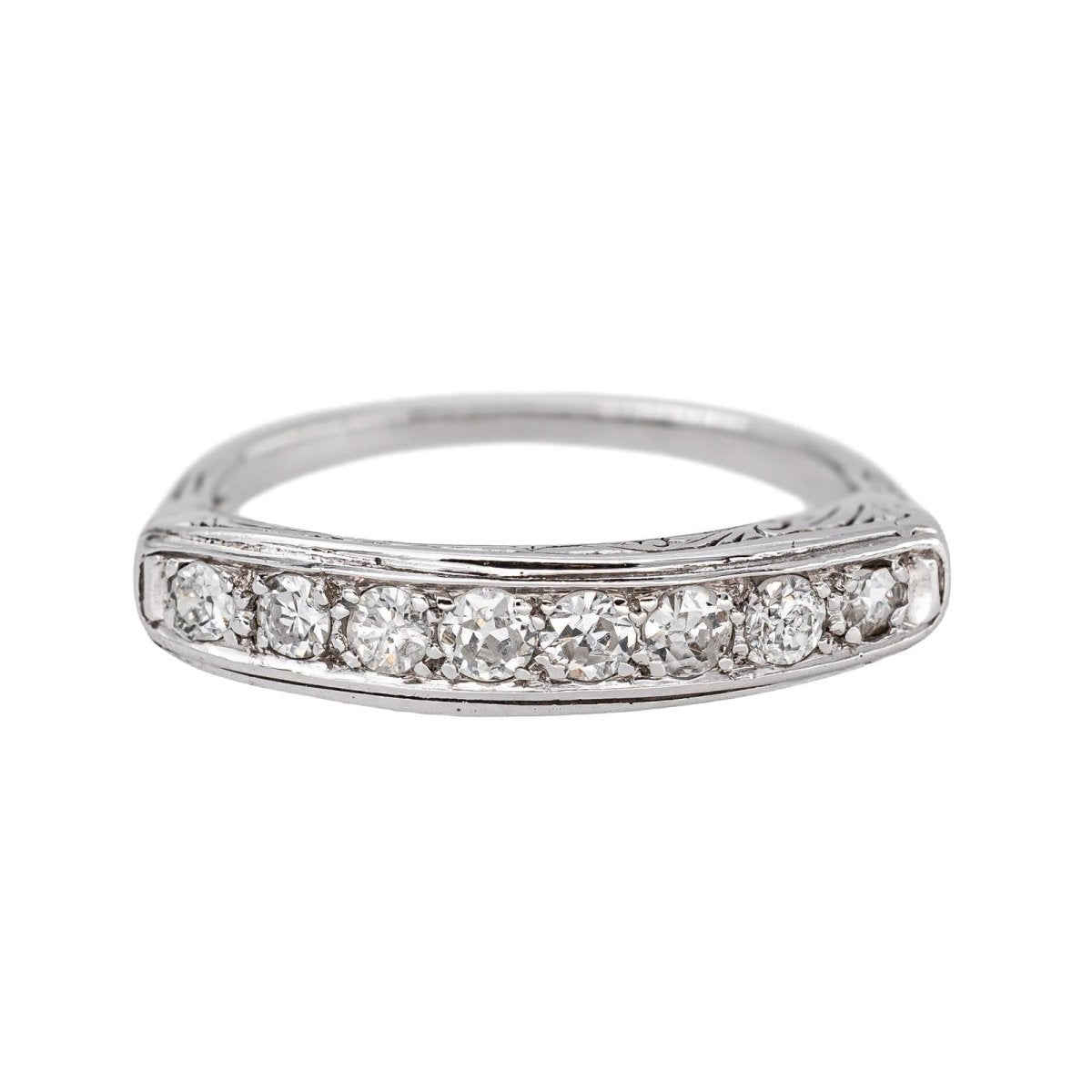 Bague Demi-alliance Or blanc Diamant - Castafiore