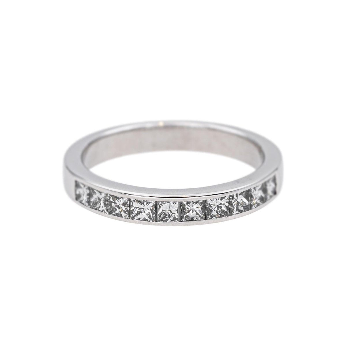 Bague Demi - alliance Or blanc Diamant - Castafiore