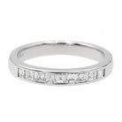 Bague Demi alliance Or blanc Diamant - Castafiore