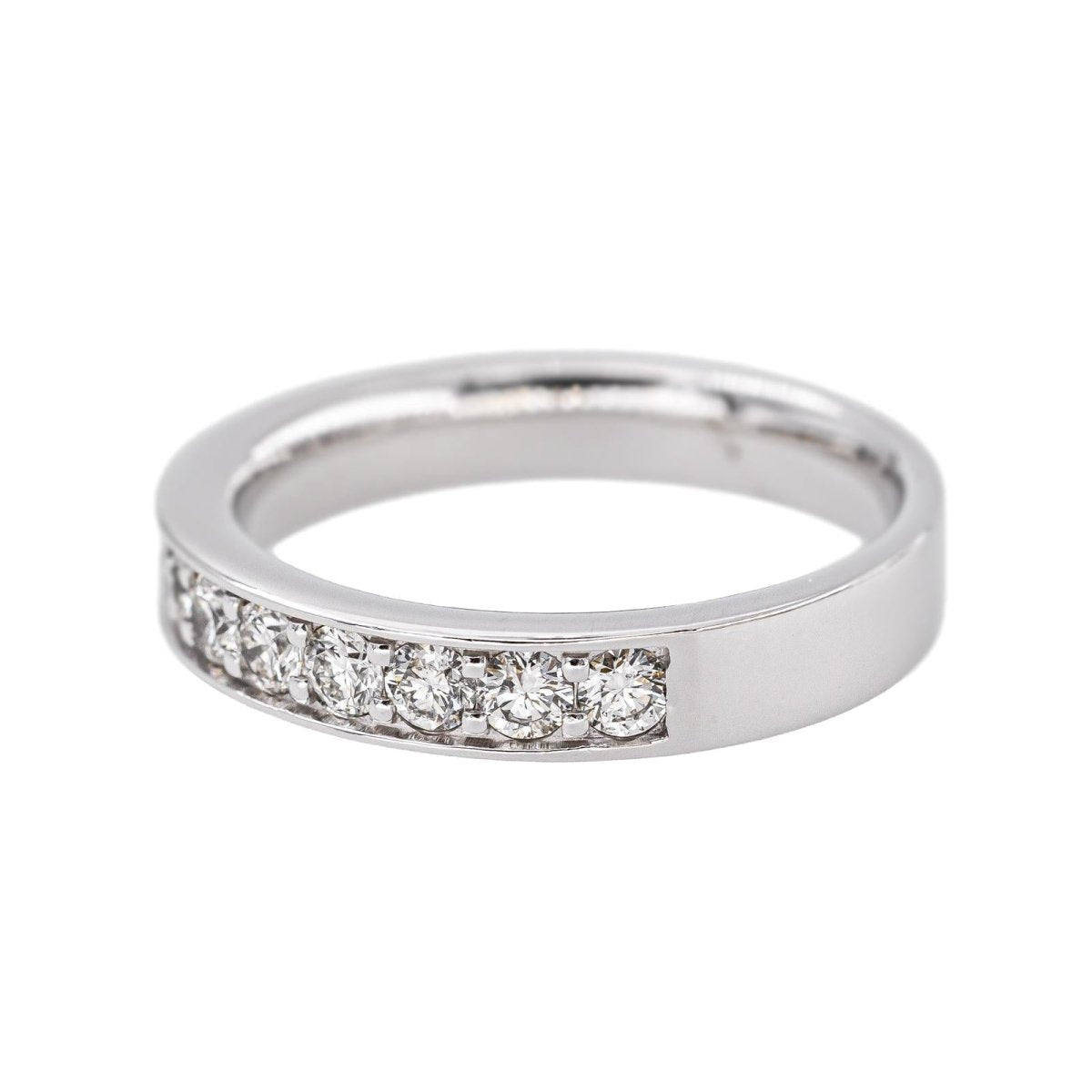 Bague Demi-alliance Or blanc Diamant - Castafiore