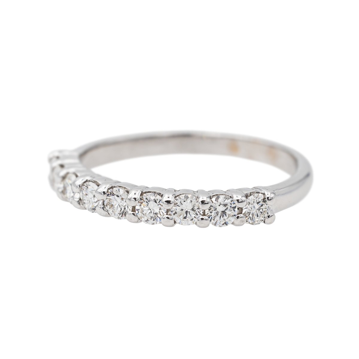 Bague Demi alliance Or blanc Diamant - Castafiore