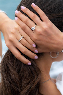 bague Demi alliance or blanc Diamant - Castafiore
