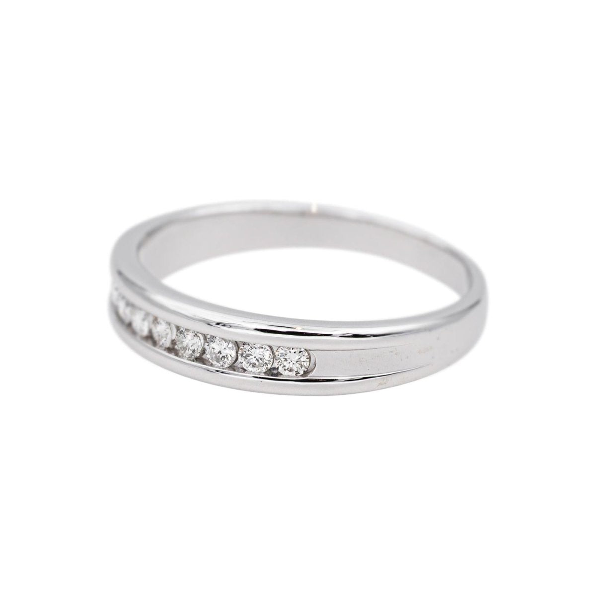Bague Demi - alliance Or blanc Diamant - Castafiore
