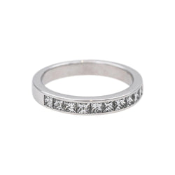 Bague Demi - alliance Or blanc Diamant - Castafiore