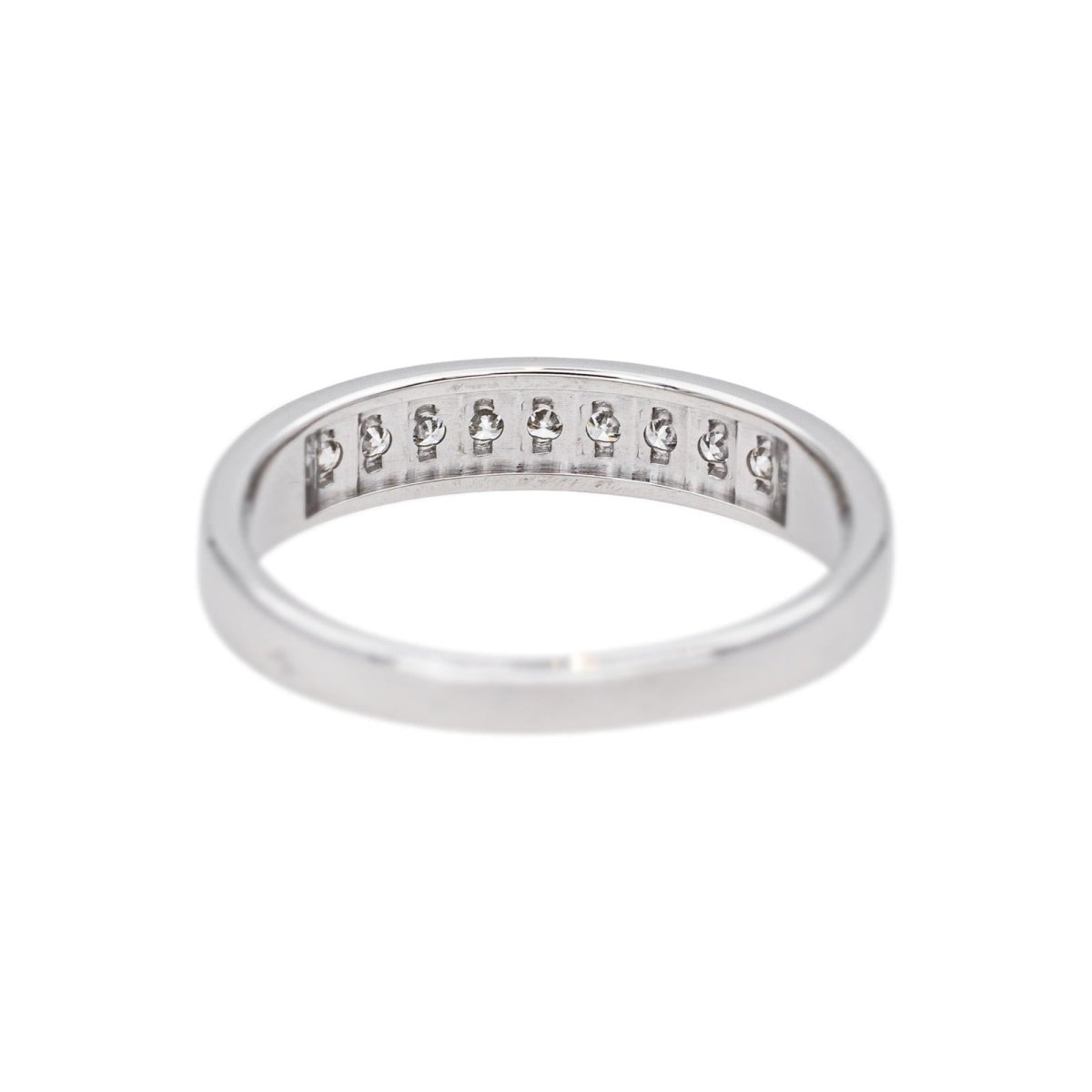 Bague Demi - alliance Or blanc Diamant - Castafiore