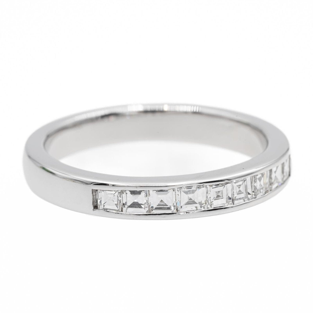 Bague Demi alliance Or blanc Diamant - Castafiore