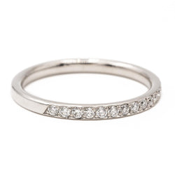 Bague Demi alliance Or blanc Diamant - Castafiore