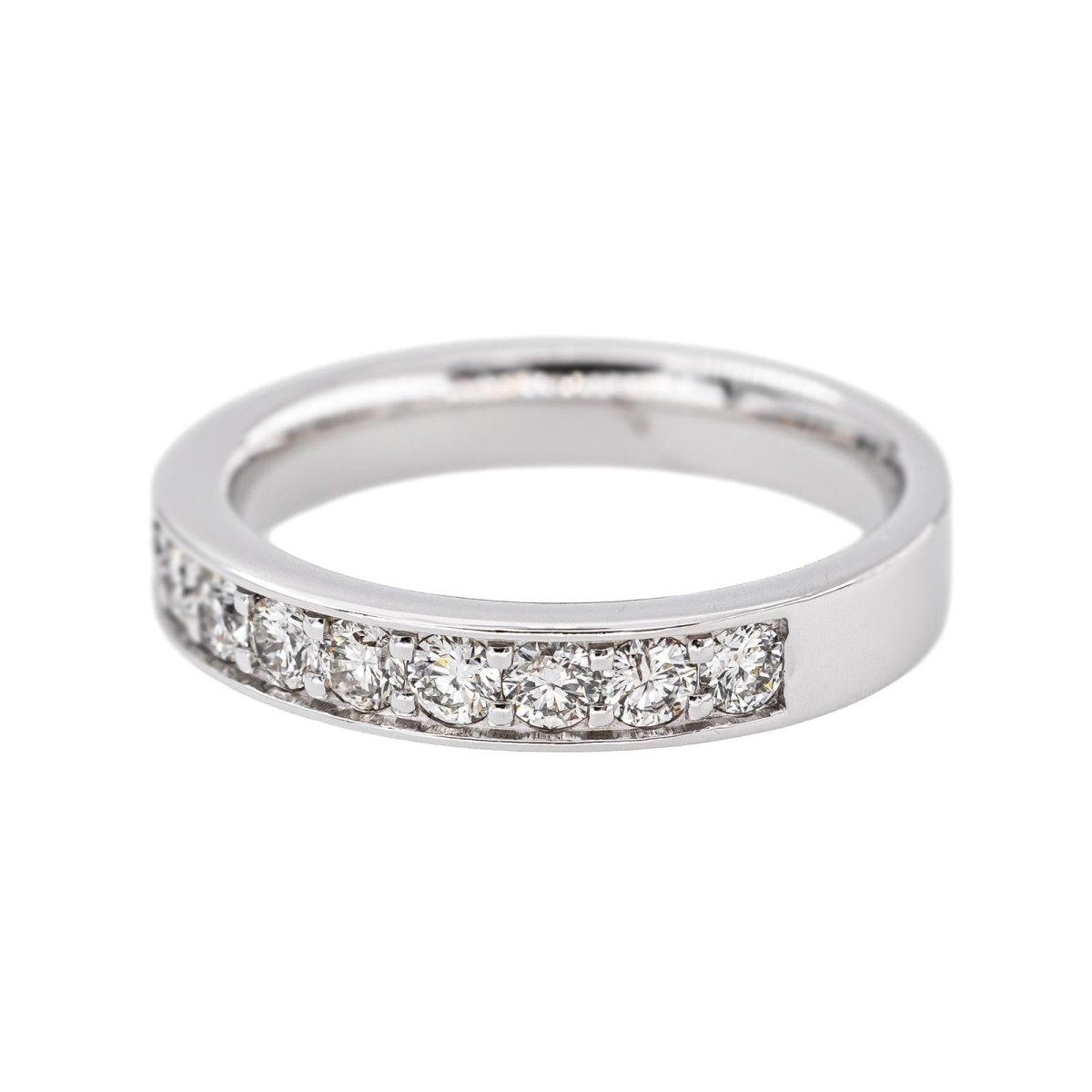Bague Demi-alliance Or blanc Diamant - Castafiore