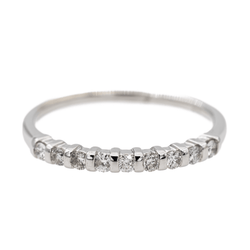 Bague Demi alliance Or blanc Diamant - Castafiore