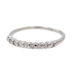 Bague Demi alliance Or blanc Diamant - Castafiore