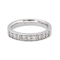 Bague Demi-alliance Or blanc Diamant - Castafiore