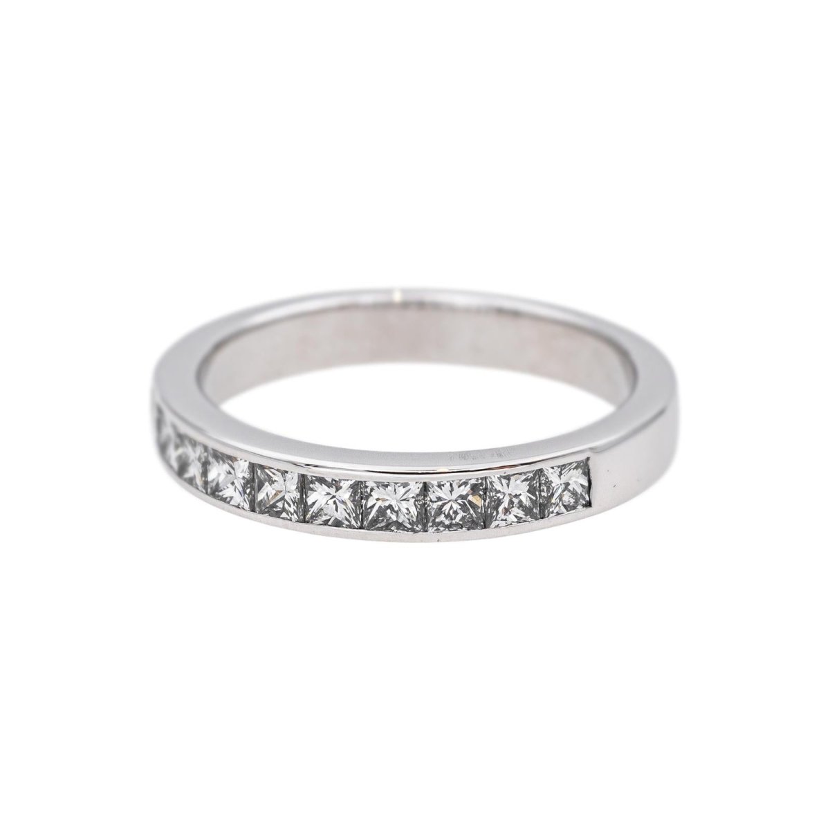 Bague Demi - alliance Or blanc Diamant - Castafiore