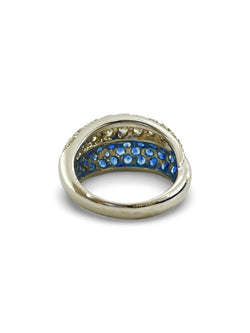 Bague Demi - alliance or blanc saphirs et diamants - Castafiore