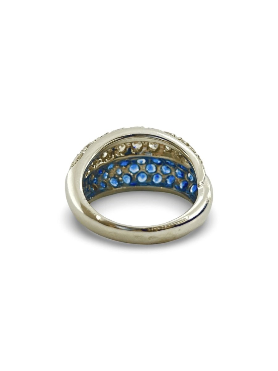 Bague Demi - alliance or blanc saphirs et diamants - Castafiore