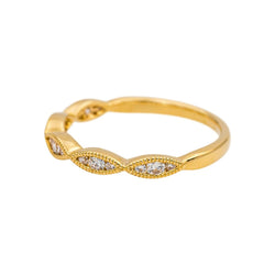 Bague Demi - alliance Or jaune Diamant - Castafiore